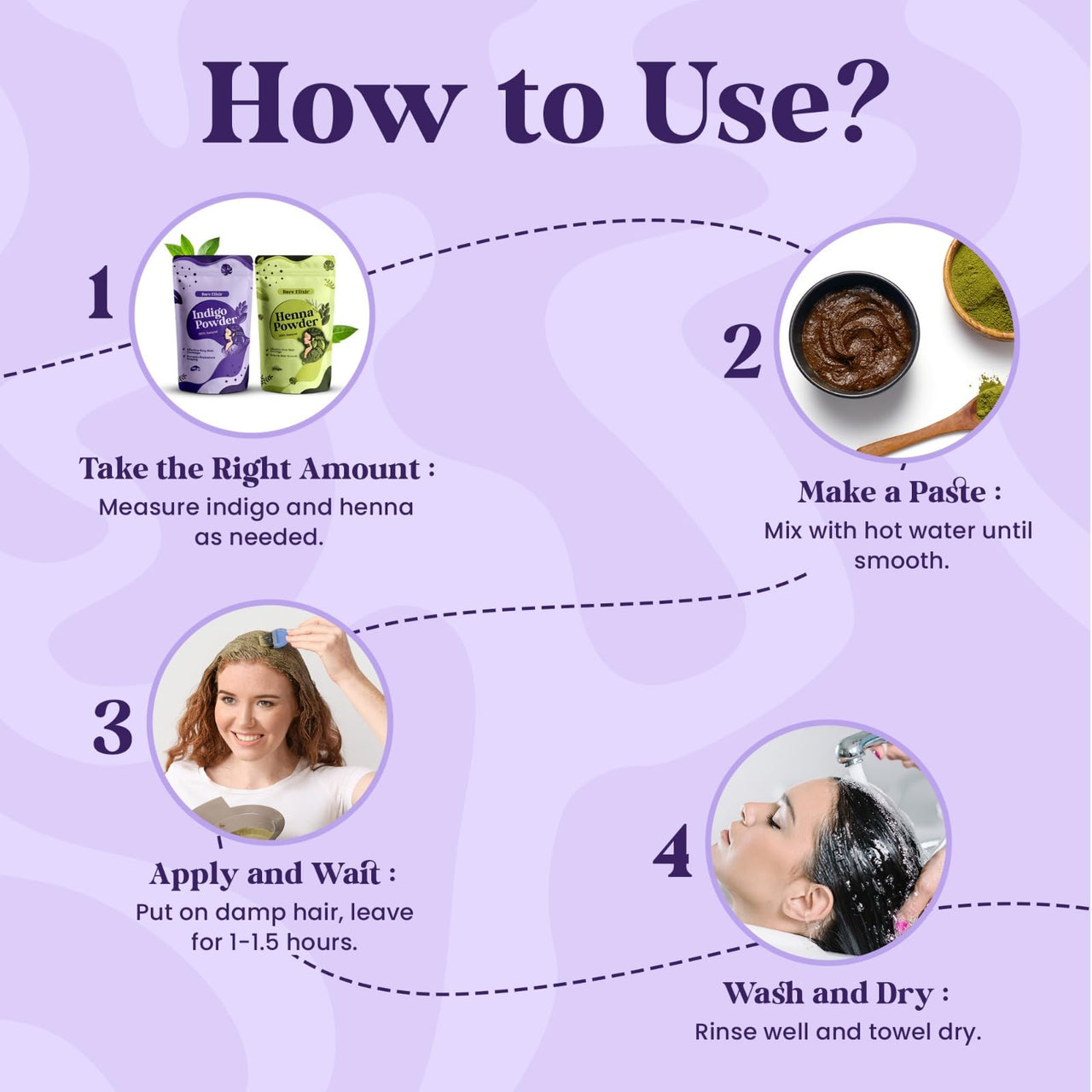 Bare Elixir 100% Natural Organic Indigo Powder for Hair - 180g | Effective Grey Hair Coverage, Promotes Hair Growth & Strength | Chemical-Free Hair Dye | Ideal for Deep Conditioning & Reducing Hair Fall