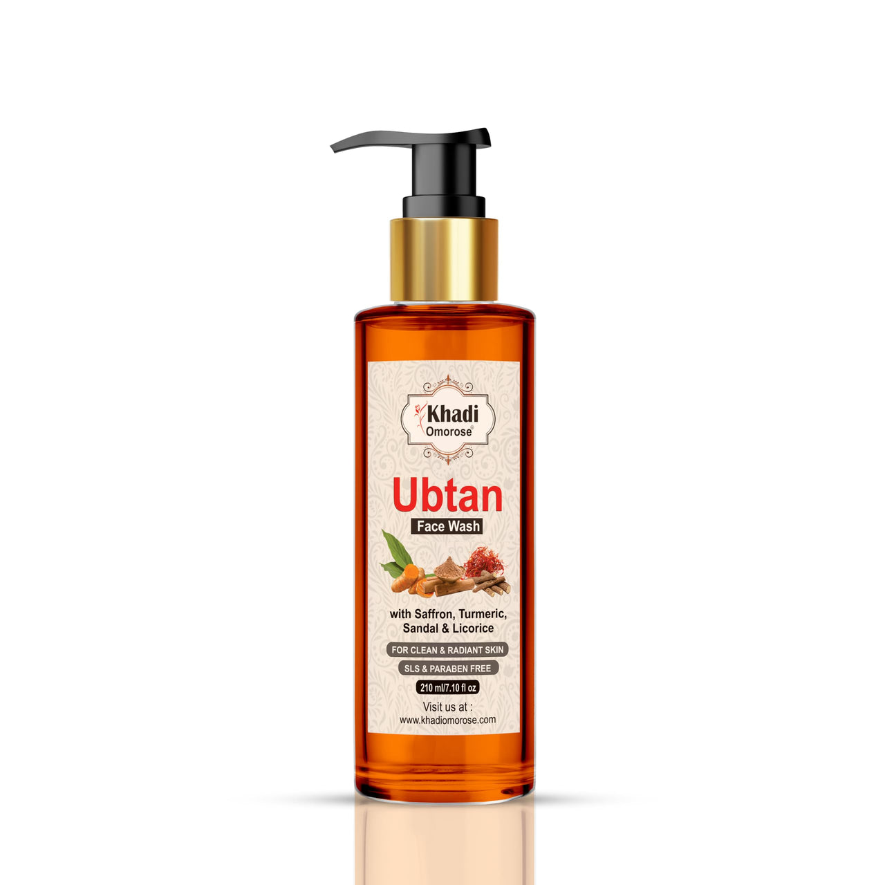 Khadi Omorose Ubtan Natural Face Wash With Turmeric & Saffron, 210 Ml