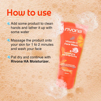 Rivona Naturals Vitamin C Face Wash With Niacinamide & Orange, Kakadu plum| For Women & Men 200ml- Toxin-Free & Oil-Free Face Wash for Acne-Prone, Dry & Oily Skin