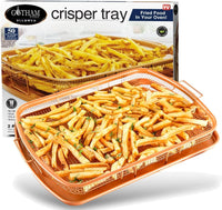 Gotham Steel Air Fryer Tray, 2 Piece Nonstick Copper Crisper Air Fry Basket For Convection Oven, Also Great For Baking & Crispy Foods, Dishwasher Safe – Large, 12.5” x 9” 12” x 9”