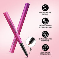 RENEE Holographic Crayon Eyeliner, Smudge-Proof,Shimmery Finish & Long-Lasting, Easy Glide & Quick-Drying Formula With Monochrome Effect, Intense Color Pay-Off, Infused With Vitamin E, 03 Venus, Pink