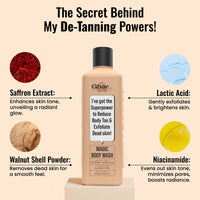 Ghar Soaps Magic De-Tan body wash for tan removal | Exfoliating Body Wash with Saffron, Lactic Acid & Niacinamide | Detan body wash | Removes Tan & Helps in Skin Lightening | Paraben & SLS Free