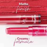 Mila Beauté Creamy Comfort Matte Long-Lasting Lipstick for Women | Highly Pigmented & Hydrating Lipstick with Jojoba | Single Swipe Application | Suitable for Indian Skin Tones - SOFT PINK
