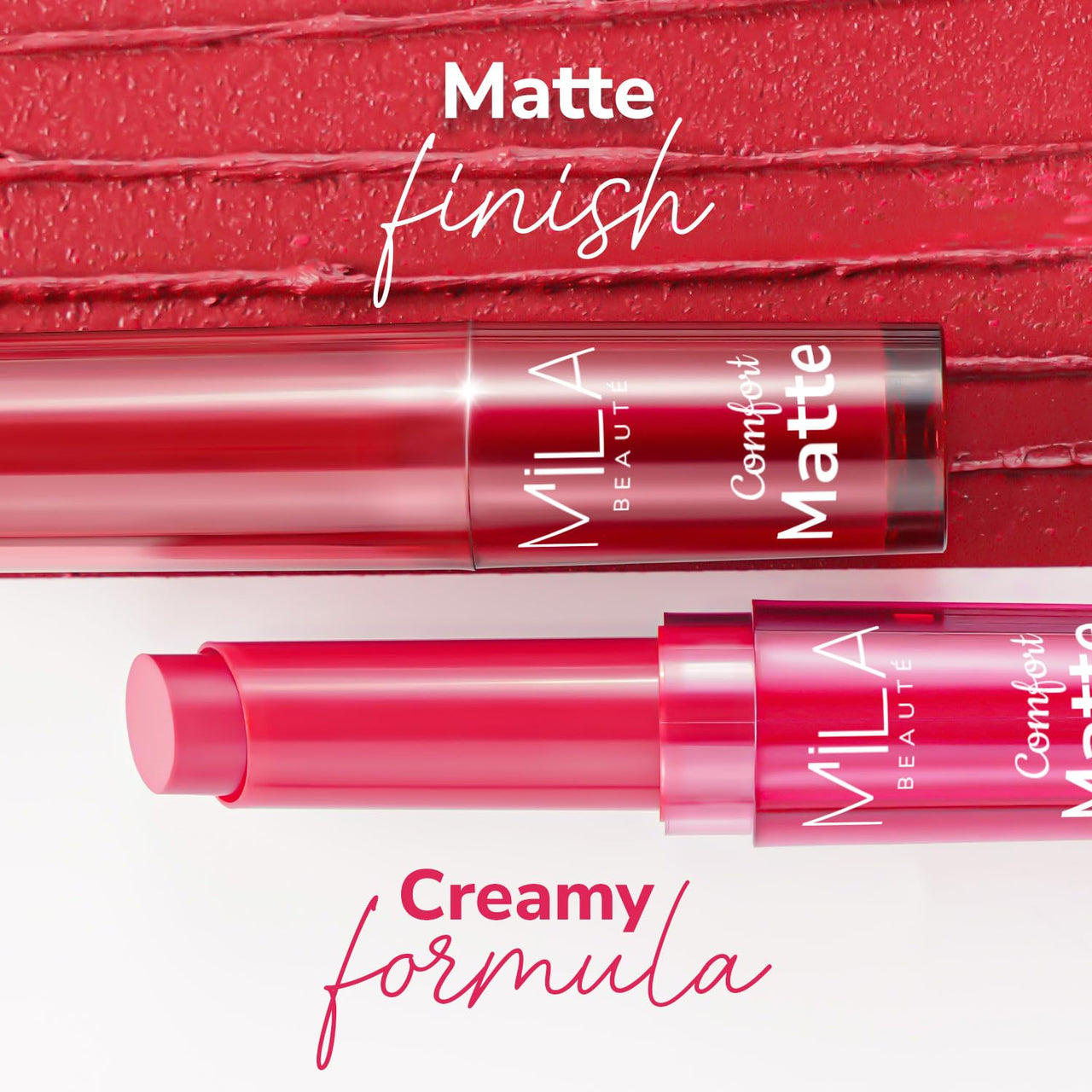 Mila Beauté Creamy Comfort Matte Long-Lasting Lipstick for Women | Highly Pigmented & Hydrating Lipstick with Jojoba | Single Swipe Application | Suitable for Indian Skin Tones - PEACH NUDE