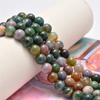 200PCS 8mm Indian Agate Round Loose Beads Natural Crystal Healing Energy Gemstone Beads with Healing Power for Bracelet Necklace Jewelry Making DIY Handmade Craft Supplies (Indian Agate, 8mm 200Beads)