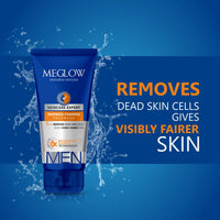 Meglow Men combo Pack of 3- Fairness Cream 50 g(1) and Men's Instant Glow Facewash 70g (2) for Brighter and Refreshing Skin | Rakhi Gift for Brother | Gift for Husband and Boyfriend