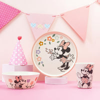 Zak Designs Disney Kids Dinnerware Set 3 Pieces, Durable and Sustainable Melamine Bamboo Plate, Bowl, and Tumbler are Perfect For Dinner Time With Family (Minnie Mouse) 8