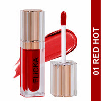 FLiCKA Shimmery Affair Lip Gloss 6 Gin Baby Pink 5ml R U Ready Matte Finish liquid Lipstick For Women| Transfer Proof, Smudge Proof, NonSticky, Creamy Lightweight Lipstick For Women, 01 Red Hot, 5ml