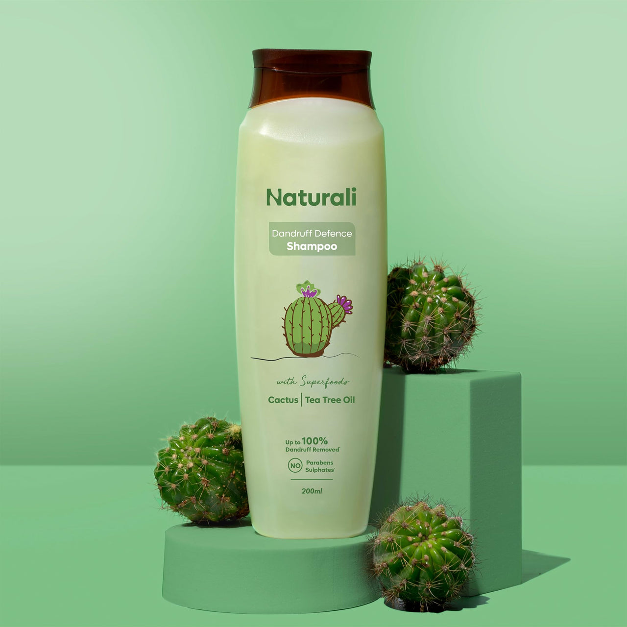 Naturali Dandruff Defence Shampoo + Hair Fall Arrest Conditioner | Reduces Flakiness & Dandruff | Soothes Scalp | Controls Hair Breakage | Tea Tree Oil Shampoo | Onion Conditioner | 200ml+180ml