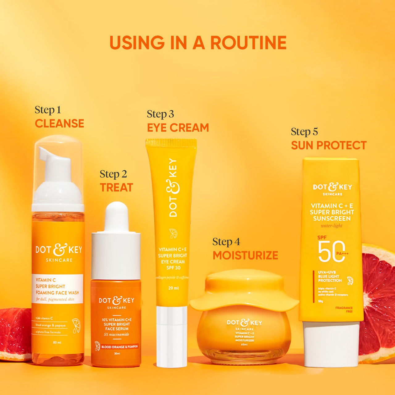 Dot & Key Vitamin C + E Super Bright Under Eye Cream | Fades Dark Circles & Pigmentation | Boosts Collages & Skin Firmness | For Glowing Even Toned Skin | Reduces Puffiness | For All Skin Types | 20ml