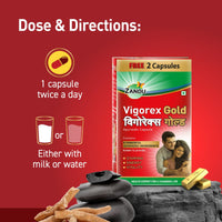 Zandu Vigorex Gold Ayurvedic Daily Energizer -Pack of 12 Capsules, 1 count