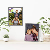 Americanflat 8.5x11 Picture Frame in Grey - Thin Border Photo Frame with Shatter-Resistant Glass, Hanging Hardware, and Built-in Easel for Horizontal or Vertical Display Formats for Wall or Tabletop