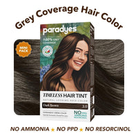 Paradyes Mini Dark Brown Timeless Hair Tint, Permanent Crème Hair Color for Hair & Beard, Complete Grey Coverage, Formula Free from PPD, Ammonia, & Resorcinol, 3.0 Dark Brown, 60 GRAM