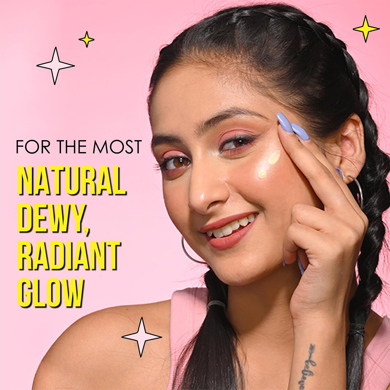 Blue Heaven Prime & Shine Flawless Illuminating Primer + Strobe Cream | Primer + Highlighter + Moisturiser |Infused with Vitamin C and Niacinamide for naturally glowing skin, Silver Pink, 25g