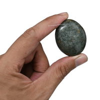 Chrome Diopside Palm Stone - Pocket Massage Worry Stone for Natural Body Chakra Balancing, Reiki Healing and Crystal Grid Chrome Diopside