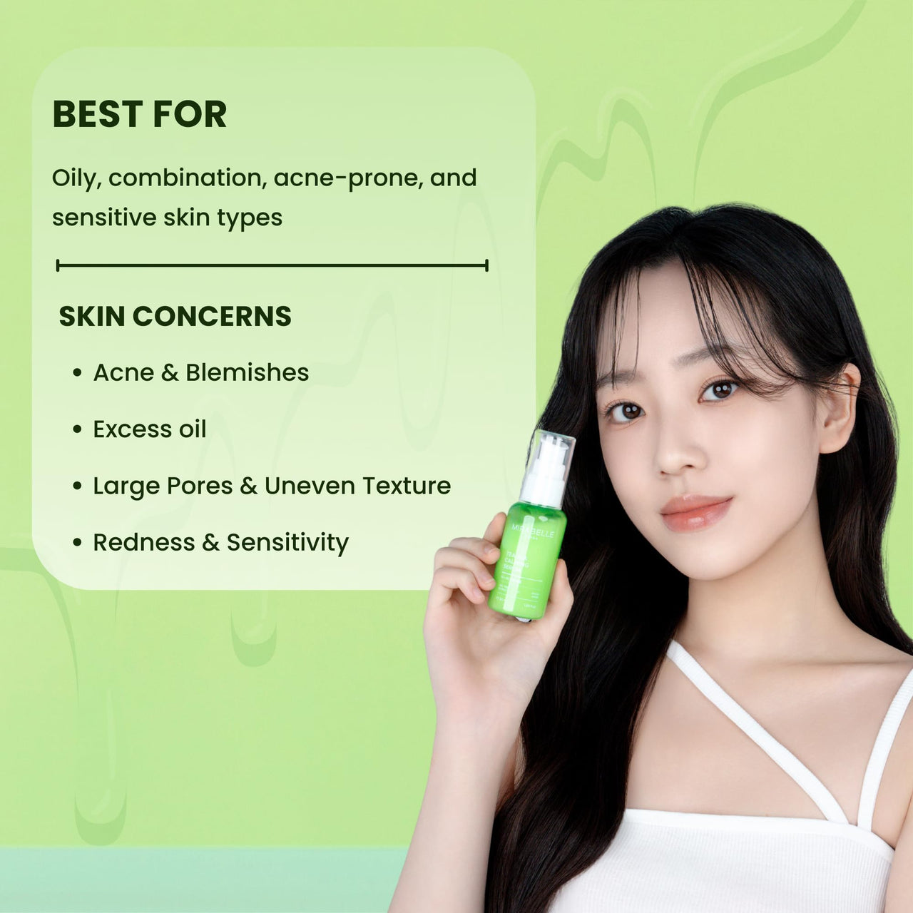 Mirabelle Korea Tea Tree + Niacinamide Serum 50ml | Acne & Oil Control, Pore Minimizing & Skin Clarifying Face Serum for Oily, Combination & Acne-Prone Skin | Korean Skincare for Men & Women