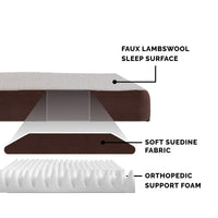 Furhaven Orthopedic Dog Bed for Small Dogs w/ Removable Washable Cover, For Dogs Up to 20 lbs - Sherpa & Suede Mattress - Espresso, Small