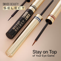 SWISS BEAUTY Select Here To Stay Semi-Matte Liquid Waterproof Eyeliner | With Precise & Pointed Tip | Smudge-Proof, Transfer- Proof | Shade- Mood Brown| 3ml |