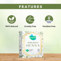 Vegetal Certified Organic and Herbal Henna Powder, for Natural Hair Coloring, Protects hair Damage from Chemical Hair Color - 100g