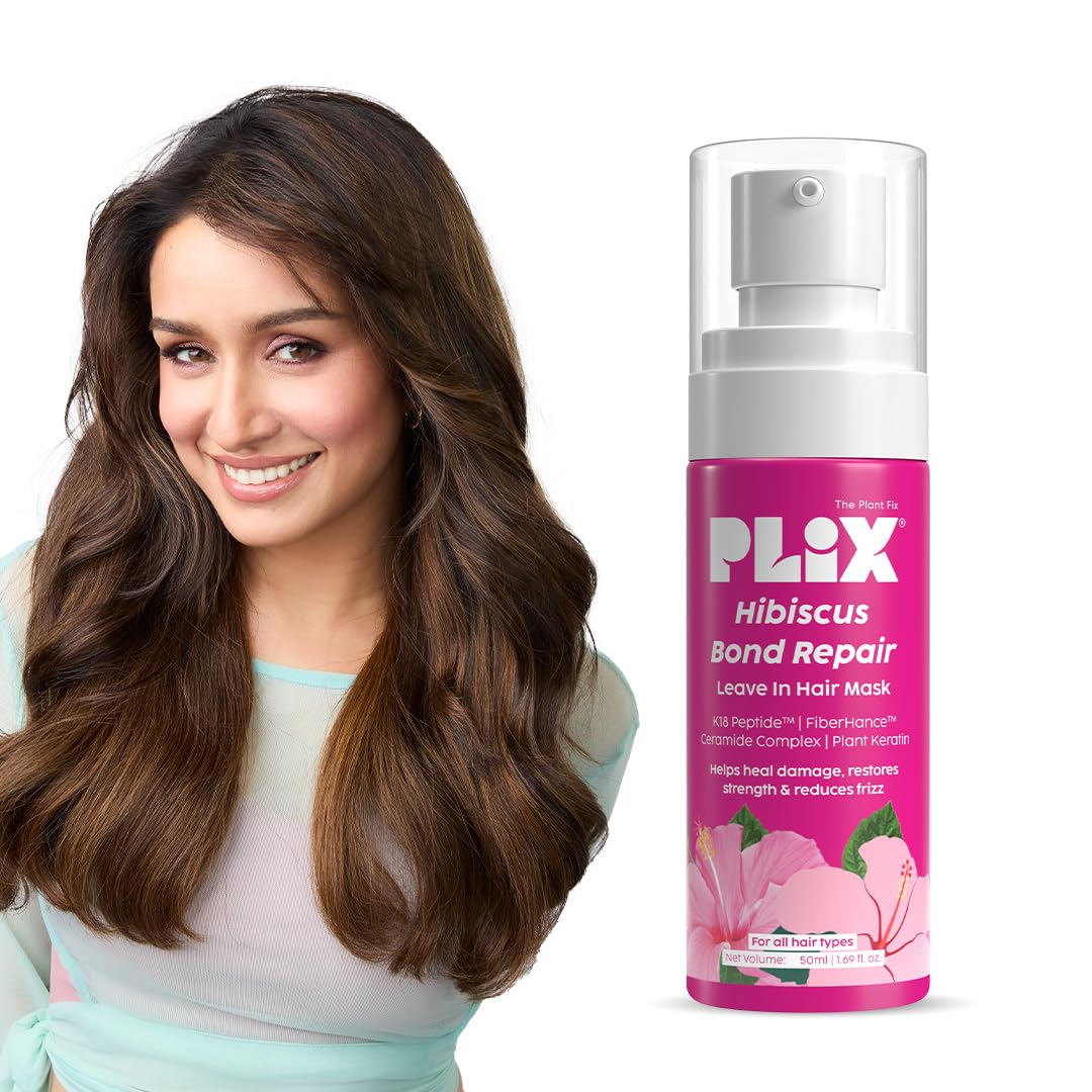 The Plant Fix Plix Hibiscus Bond Repair Leave-In Hair Mask | FiberHance | Repairs Damage, Reduces Frizz & Strengthens Hair | Vegan & Sulfate-Free | 50g