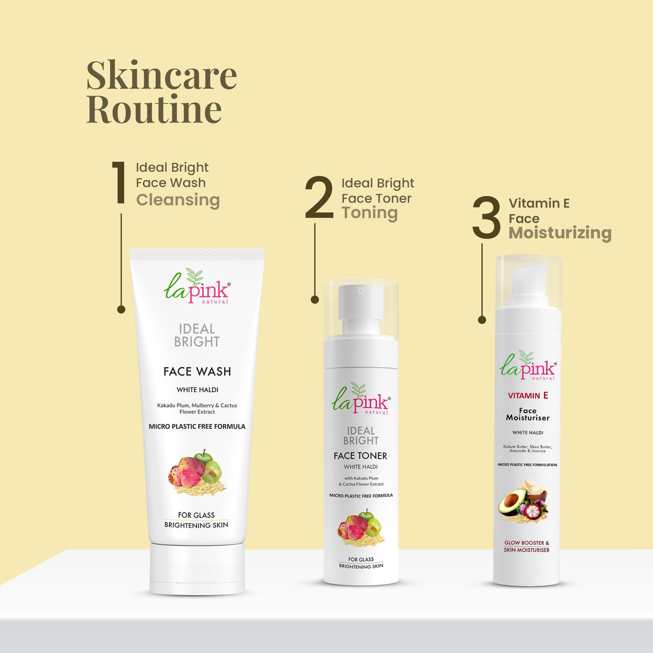 La Pink Vitamin E Moisturiser for Glowing & Hydrated Skin | Oil-free Moisturizer, Spreads Easily, Non-Sticky & Absorbs Instantly | Suitable for All Skin Types | 100% Microplastic Free Formula (50g)