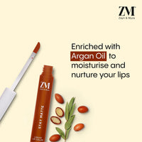 ZM Stay Matte Transfer-proof Lip Color | Matte Texture | Liquid Lipstick | Waterproof and Smudgeproof | Cruelty-free, 6 ML (Mochachino)
