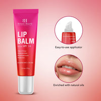 Botanic Hearth Raspberry SPF Lip Balm with Transparent Shine for Dark, Dry, Chapped Lips with Jojoba Oil, Vitamin E & Allantoin | Lip Care Balm for Women & Men | SPF Sun Protection | 10g