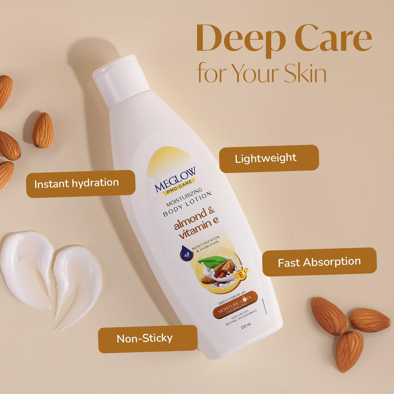 Meglow Pro-Care Moisturizing Body Lotion | Refreshing Moisturizer for Women & Men | Hydrating Lotion for All Skin Types -150ml Pack of 2