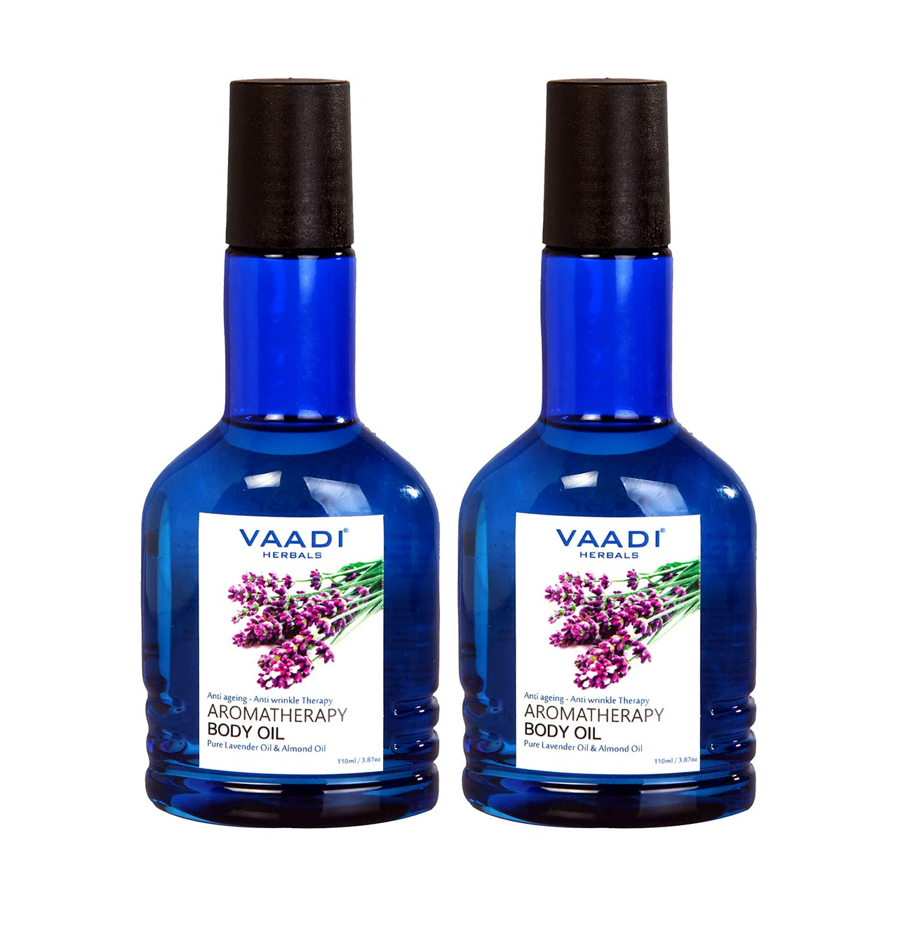 Vaadi Herbals Aromatherapy Body Oil, Lavender and Almond Oil, 110ml x 2