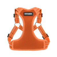 Best Pet Supplies Voyager Adjustable Dog Harness with Reflective Stripes for Walking, Jogging, Heavy-Duty Full Body No Pull Vest with Leash D-Ring, Breathable All-Weather - Harness (Orange), XL