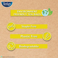 Tetley | Lemon Flavoured Refreshing Tea | Black Tea | 50 Tea Bags, 100 Grams