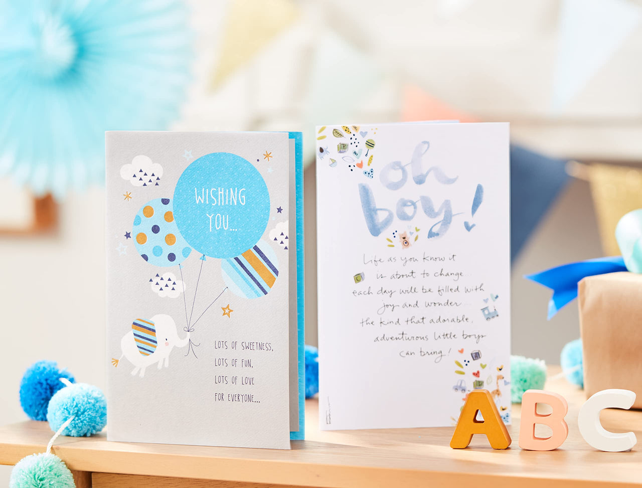American Greetings Baby Shower Card for Boy (Baby Elephant) Baby Elephant