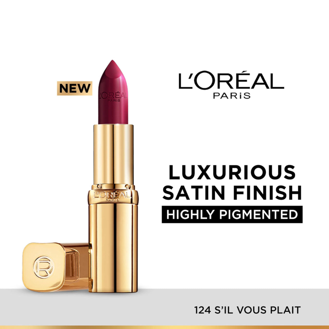 L’Oréal Paris Color Riche Satin Lipstick- 124 S'il Vous Plait, 4.3 gm