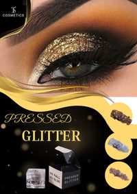 TS COSMETICS Pro Glitter Eyeshadow Palette – Aqua | Pressed Glitter, Shimmer & Matte Finishes | Highly Pigmented, Long-Lasting Eye Makeup