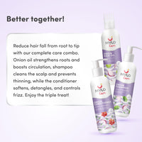 Mylo Anti Hairfall Onion Care Kit - Reduces Hair Fall | Improves Scalp Health - Oil (200 ml), Shampoo (200 ml) & Conditioner (200 ml)