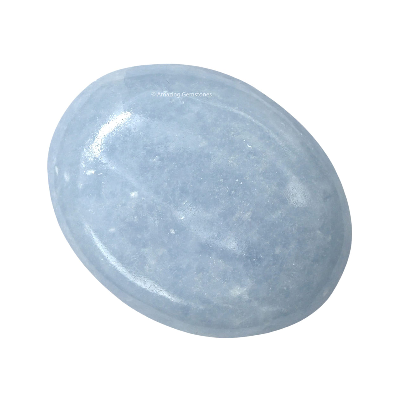 Blue Calcite Celestite Palm Stone - Hot Massage Worry Stone for Natural Body Chakra Balancing, Reiki Healing and Crystal Grid Blue Celestite
