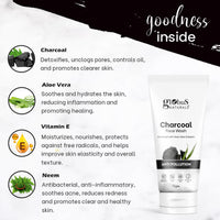 Globus Naturals Anti Pollution Charcoal Face Wash, Enriched with Tea Tree Oil, For Oily & Acne Prone Skin, 75 gm (Pack of 2)