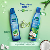 Parachute Advansed Aloe Vera Enriched Coconut Hair Oil Gold | 5X Aloe Vera | Makes Hair Sooperr Soft | 250ml (Pack of 2)