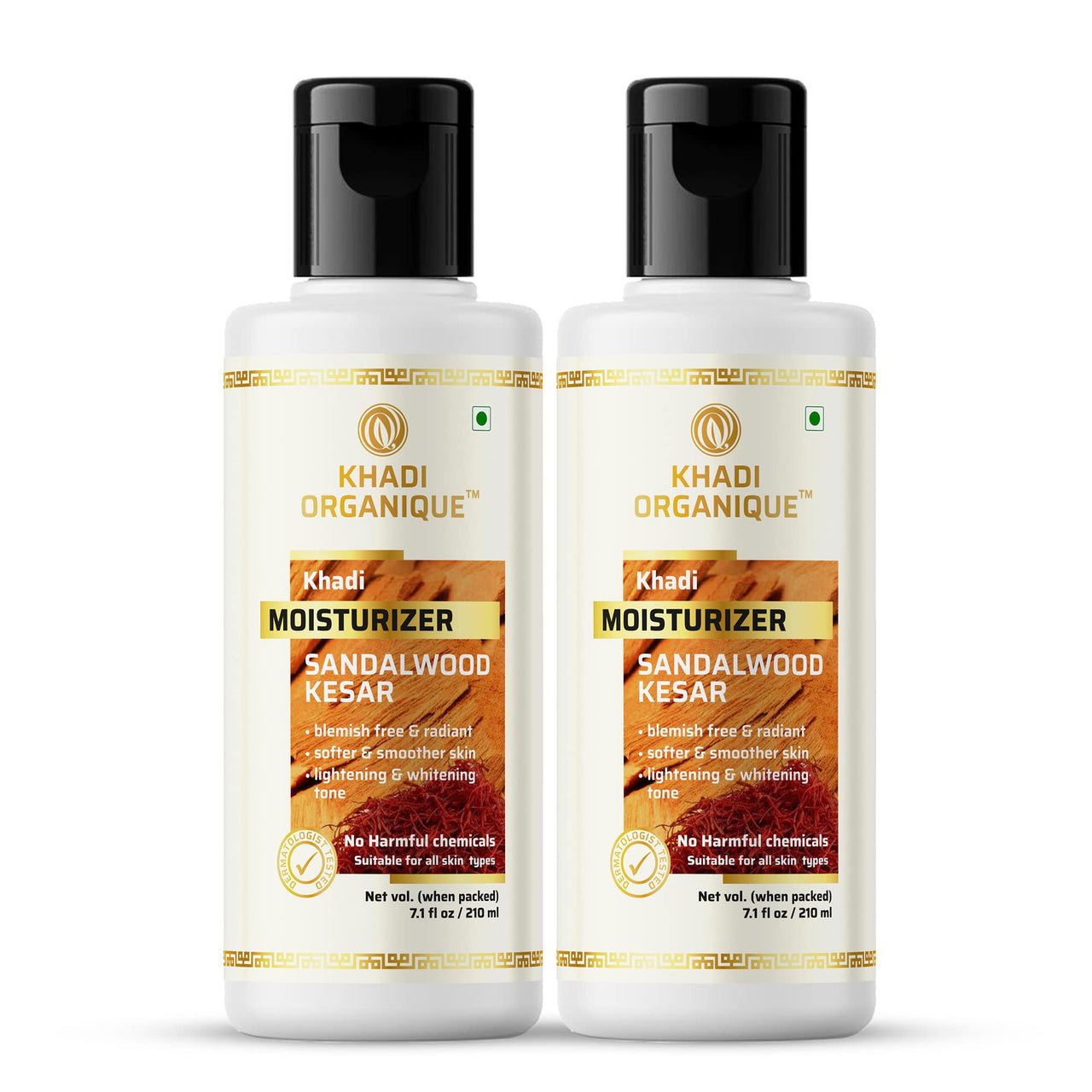Khadi Organique Sandalwood Kesar Liquid Moisturizer (Pack of 2)