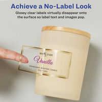 Avery Glossy Clear Labels with Metallic Gold Label Borders, 2
