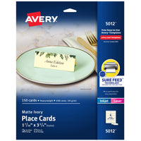 Avery Printable Place Cards with Sure Feed Technology, 1-7/16