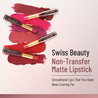 Swiss Beauty Non-Tranfer Matte Lipstick, Smooth & Waterproof, Chocolava, 2g