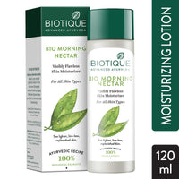 Biotique Bio Morning Nectar Sunscreen Ultra Soothing Face Lotion, SPF 30+, 120ml & Biotique Bio Morning Nectar Visibly Flawless Skin Moisturizer, 120ml