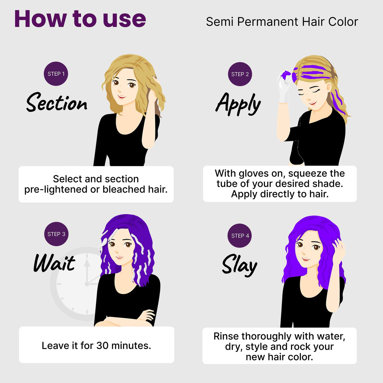 2.Oh! Italian- Violet Hair Color For Women & Men | Ammonia-Free DIY Semi Permanent Hair Color | Enriched with Argan Oil | Lasts upto 12-15 Washes | Pack of 2