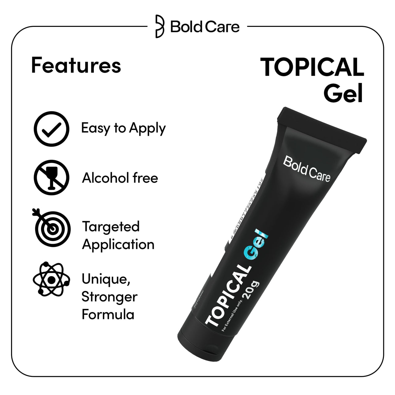 Bold Care EXTEND™ Gel for Men - Non-Transferable, Quick & Easy To Apply, Alcohol Free - 20g (Pack of 1)