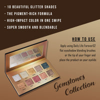Daily Life Forever52 10 Color Eyeshadow Palette (Gemstones Collection) GMS001, Multicolor Shimmery Finish