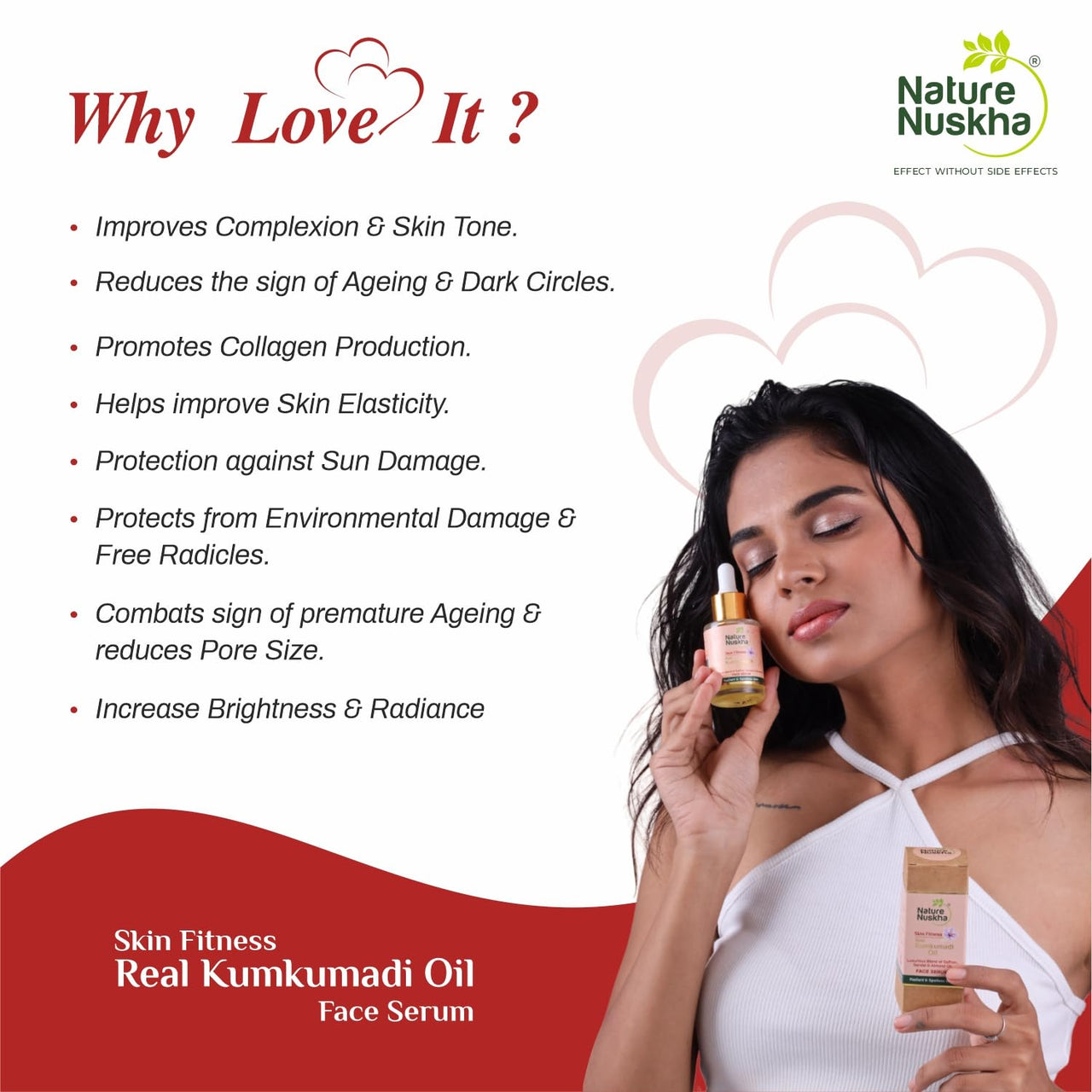 Nature Nuskha Real Kumkumadi Oil 25ml-Anti-Ageing Face Serum with Niacinamide, Folic acid, Vitamins E & C-For Men and Women-Kumkumadi Tailam-Reduces Dark Spots, Evens Skin Tone, Improves Brightness,Makes Skin Soft and Supple