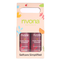 Rivona Naturals Keratin Therapy Shampoo and Conditioner Set |Smooth, Strengthen & Restore Dry, Damaged Hair | Sulfate-Free, Paraben-Free, 500ml