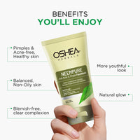 Oshea Herbals Neempure Anti Acne & Pimple Gel Face Wash for Men and Women | Deep Cleansing with Neem Extract & Cinnamon Oil | Controls Sebum, Removes Impurities & Pimples - 100gm