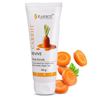 Karrot Natural Skincare Carrot Exfoliating Scrub for Glowing and Brightening Skin, Revitalizes Dullness and Rejuvenates, Contains Green Tea, Thyme Oil, For Men and Women, All Skin Types, 100gms